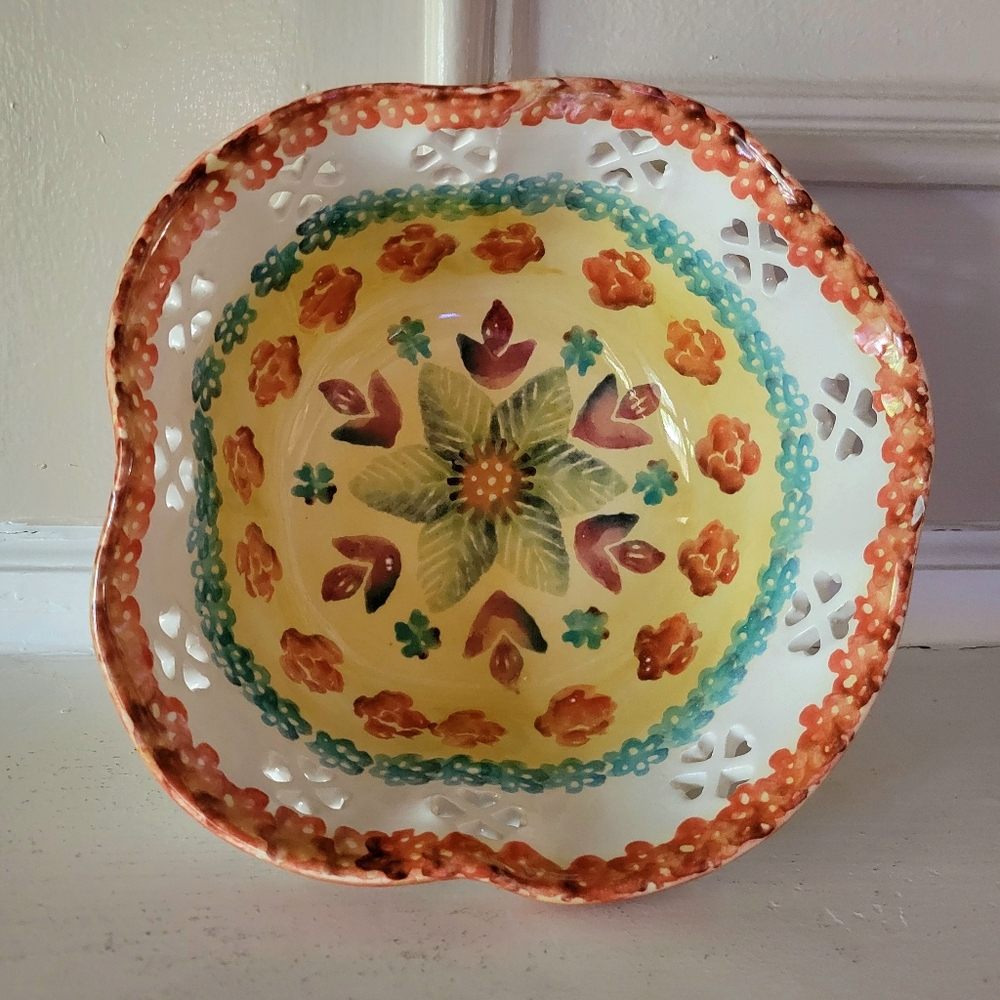 Vintage Italian Handmade 9" Serving Bowl By Italica Ars